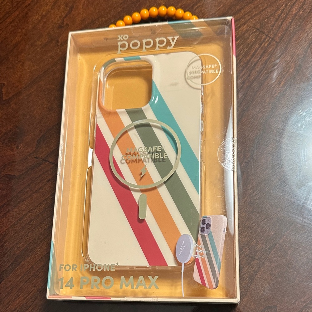 XO Poppy Striped iPhone 14 Pro Max Case